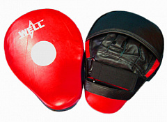 Лапы боксерские кожа изогнутые  BFLC032 красн-чёрные 