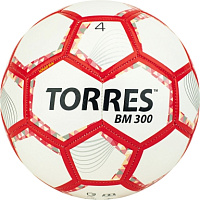 Мяч футб. "TORRES BM300" F320744 р.4, 28п. TRU, 2подк.слоя, маш.сш. бело-серебр.-крас.