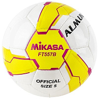 Мяч футб. "MIKASA FT557B-YP", р.5, 32п., ПВХ, руч,сш., лат.кам. бело-жёлтый.