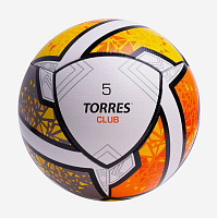 Мяч футб. TORRES Club F323965 р.5 10п. PU гибрид. сш. бело-оранж-желтый 