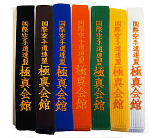 Пояс для кимоно Стандарт с вышивкой Киокусинкая оранжевый П14В.КАЙ (280см)